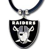 Oakland Raiders Logo Pendant w/Rubber Cord - NFL Football Fan Shop Sports Team Merchandise