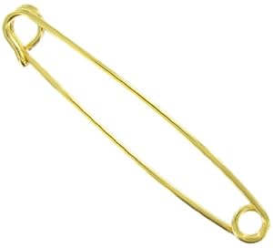Gold Plated Mens Collar Bar Safety Pin 2 1/2