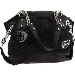 GUESS Dena Large Satchel Handbag, Black Denim