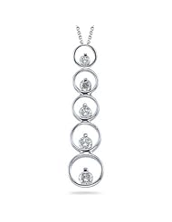 1/2 (0.46-0.55) Cts Five Stone Diamond Journey Pendant in 14K White Gold