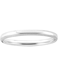 Childs Beaded Edge Bangle Bracelet in Sterling Silver