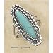 Stones Sr-2060 : Sterling Silver Long Oval Turquoise Ring With Rope & Beaded Edging Ring Size 07