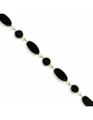 14K Gold Onyx Bracelet 7.25 Inches