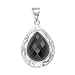 .925 Silver & Onyx Faceted Teardrop Pendant