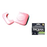 Trojan EXTENDED PLEASURE Latex Condoms Lubricated 36 ea and Condom Compact Pink Safe Sex Kit