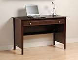 2pcs Computer Desk and Wall Hutch Bookcase - Espresso