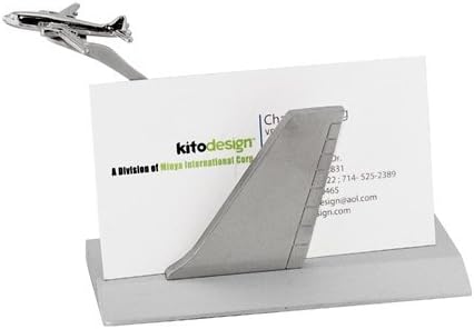 4.5 Inch "Airborne" Business Card Holder with Small Plane Figurine