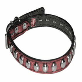 Top Dog Studded Pink Leather Dog Collar 1/2 x 14 inch