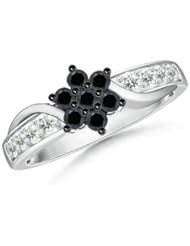 Enhanced Black Diamond Flower Ring