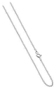 Nickel Free Italian Sterling Silver 1.5mm Rolo Sturdy Chain Necklace 18