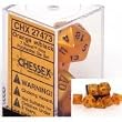 Chessex Dice: Polyhedral 7-Die Velvet Dice Set - Orange w/black