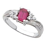 Platinum Ruby and Diamond Ring -- OTHER GEMS AVAILABLE