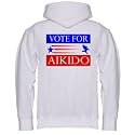 VOTE FOR AIKIDO Adult Zippered Hooded (Hoody Hoodie) Sweatshirt Fleece Jacket (Various Colors Avail)