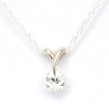 9ct White Gold Pear Shaped Pendant on a Fine 18 Chain Presented By Jakob Strauss