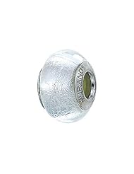 Zable (tm) Sterling Silver Murano Glass Birthstone April Pandora Compatible Bead / Charm