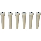 Graph Tech Tusq Ivory Acoustic Guitar Bridge Pins White Black Dot