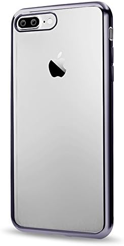 iPhone 7 Plus Case, Naoho® New Fashion Plating Frame Soft TPU Clear Case for iPhone 7 Plus Silicon Gel Back Cover Anti-scratch Full Cover Shockproof Durable Cover (Gray color_iPhone 7 Plus)