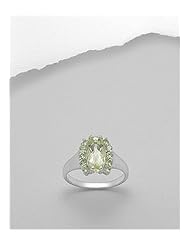 Peridot Ring In 92.5 Sterling Silver