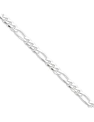 Sterling Silver 24in 5.25mm Figaro Necklace Chain. Metal Wt- 28.37g