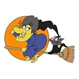 Halloween Do It Yourself Yard Art Pattern - Witch On Broom - Pattern 48 X 33 