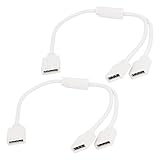 uxcell 4ピン メスコネクタ配線 RGB 5050 ストリップライト Y スプリッタ 26cm 2個