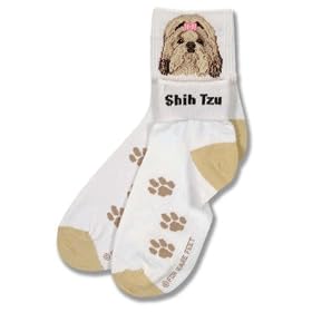Buy For Bare Feet Dog Breed Shih Tzu Roll Down Sock by For Bare Feet
