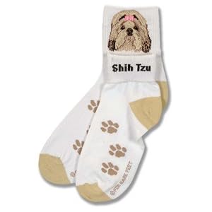 Buy For Bare Feet Dog Breed Shih Tzu Roll Down Sock by For Bare Feet