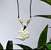 Om Yak Bone Necklace Tibetan Carved White