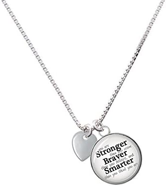 Mini Guitar Pick Stronger Braver Smarter Necklace