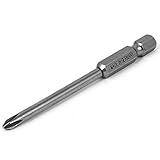 uxcell　ドリルビット　ドライバービット　シルバー　長さ75mm　磁性　ツール