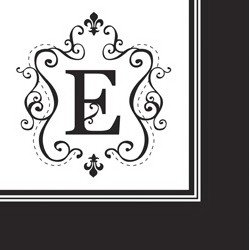 Monogram Cocktail Napkin - E