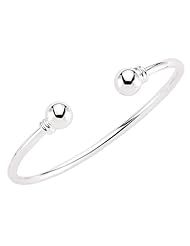 Childrens Sterling Silver Anti-Tarnish Torque Bangle - S00287 - Width 2.5mm - Diameter 55mm - Ball Diameter 8mm