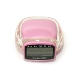 Super Compact Multifunction Pedometer. Electronic Calorie Counter, Step Counter, Stopwatch, Clock, Timer, in Hot Pink with Large Digital LCD Display and Belt Clip