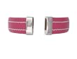 Geneva Platinum Colored White Stitch Bangle Watch