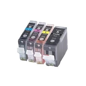 CLI-8 and PGI-5 WITH CHIP - 4 pack (CLI-8 CYM and PGI-5 Black) Canon Compatible Ink Cartridges for Canon Pixma MP520, MX700, IX4000, IX5000, IP3500 - CLI8/PGI5 (Contains: any comnination of CLI-8C, CLI-8Y, CLI-8M, PGI-5BK) - Latest Chip Installed, Ready For Use, No Fuss!