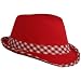 31kgYlFCY0L. AA75  RED LIGHTWEIGHT FEDORA HAT W/ WHITE GINGHAM TRIM