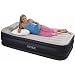 Deluxe Pillow Rest Airbed with Built-In AC Pump, Twin Blue by Intex