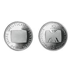 DEUTSCHLAND / GERMANY / ALLEMANGE 10 EUROM�NZEN GEDENKM�NZEN " 50 Jahre Deutsches Fernsehen " 2002 - PR�GEST�TTE : G - ERHALTUNG : PP - POLIERTE PLATTE - 925er SILBER - in original M�nzkapseln 32,5 randlos
