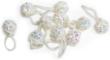 U-B Rainbow Glitter Charms for Rubber Band Loom Bracelets -Vanilla Milkshake White (10 Charms) with Charm Carrying Case