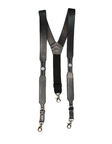 M & F Western Men's Nocona Embossed Basketweave Star Concho Suspenders