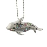 Whale Pendant with 1.2mm Ball Chain 16 to 18 Adjustable Necklace