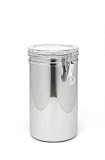 Brushed Large Air-Tight Stainless Steel Canister - Great for Kitchen & Food Storage