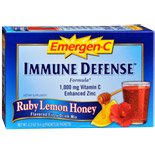 Emergen-C Immune Defense Fizzy Drink Mix, Ruby Lemon Honey, 30 Packets (Pack of 2)