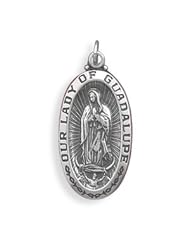 Oxidized "Our Lady of Guadalupe" Medallion Charm