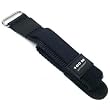 Sport Watchband Black Leather Nylon 19mm Hook & Loop