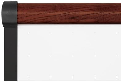 Thermal-Fused Dot Wall Mounted Grid Whiteboard, 2' x 2' Frame Finish: Mahogany