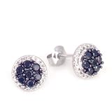 14K Black & White Diamond Cluster Earrings