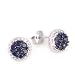 14K Black & White Diamond Cluster Earrings