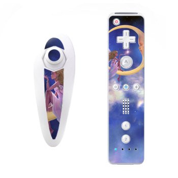Star Kiss Design Nintendo Wii Nunchuk + Remote Controller Protector Skin Decal Sticker