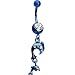 Blue Anodized Zirconia Duet Dolphin Belly Ring